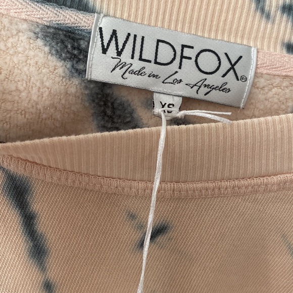 Wild fox Nectar Stripe Tie Dye Jude Lounge Crop sweatshirt - Picture 3 of 5
